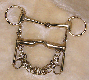 Solid brass dressage curb